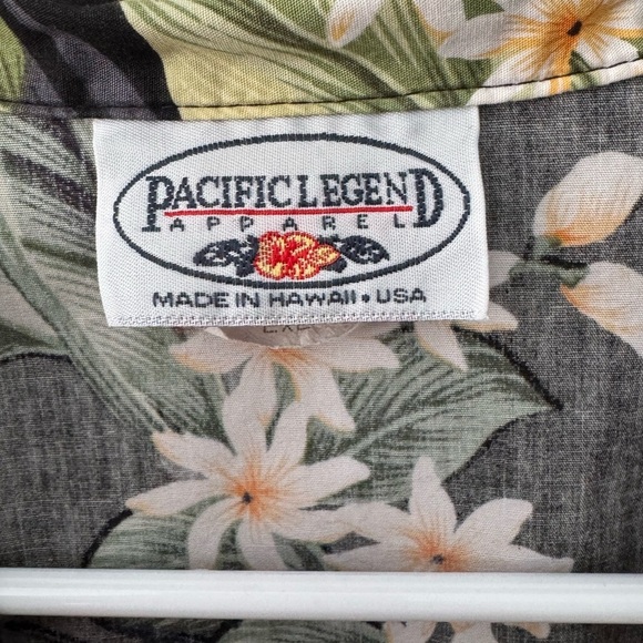 Men's Hawaiian Aloha Shirt Pacific Legend Bird of Paradise Black Cotton Size 2XL - Picture 3 of 10